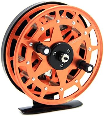 SAMSFX Fly Fishing Reel 2 Ball Bearings with CNC-machined Aluminum Alloy Spool and Metal Frame Plastic Grip