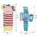 Daisy Baby Rattle Toy, Animal Wrists Rattle & Foot Finder Socks Toy Gift Set, Baby Foot Rattle Organic Cotton Socks for Infant and Toddler - Elephant and Pig (4 Pieces)