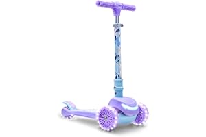 Jetson Character Kids Kick Scooter, LED Lights on Stem & Light-Up Wheels, Lightweight Frame, Height-Adjustable Handlebar, Lean-to-Steer System, Easy-Fold Mechanism