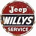 Reproduction Jeep Willys Service Station Gas and Motor Oil Round Sign