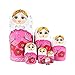 ilovebaby Brand New Pink Matryoshka Nesting Dolls -Popular Fan Shape, Colorful Authentic Russian Wooden for Children Kids Birthday Gifts and Home Decoration (7 PCS)