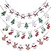 Artfen Christmas Banners Flags Hanging Bunting Garland 4 Pcs Paper Christmas Door Wall Window Hanging Decoration Ornaments Home Office Hotel Party Scene Decoration Supplies