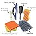 DEDC Car Cleaning Tools Kit Exterior and Interior in Box Bucket UPGRADED, Car Vent Brush Tire Brush Wash Mitt Sponge Wax Applicator Microfiber Cloths Window Water Blade, Gray, Set of 7
