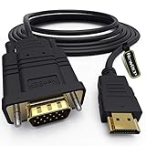 HDMI to VGA Adapter Cable, NewBEP 6ft/1.8m Gold-Plated 1080P HDMI Male to VGA Male Active Video Converter Cord Support Notebook PC DVD Player Laptop TV Projector Monitor Etc