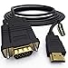 HDMI to VGA Adapter Cable, NewBEP 6ft/1.8m Gold-Plated 1080P HDMI Male to VGA Male Active Video Converter Cord Support Notebook PC DVD Player Laptop TV Projector Monitor Etc primary