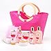 Green Canyon Spa Home Spa Gift Baskets for Women, Spa Gift Set in Pink Tote Bag 9 Pcs Japanese Cherry Blossom Essential Oils Collective Bath Sets Birthday Gift Ideas