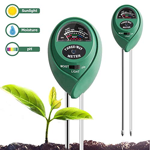 Soil Tester, 3-in-1 Soil Moisture/Light/pH Meter, Gardening Tool kit for Plant Care, Soil Test Kit for Home, Garden, Lawn, Farm, Indoor & Outdoor, Promote Plants Healthy Growth-No Battery Needed