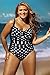 Aleumdr Womens Black White Polka Dot Print Padded Push Up One Piece Swimsuit Monokini Swimwear Plus Size XL Size Black