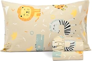Salt Earth 100% Cotton 210TC Kids Bedsheet, Twin Sheets Set for Toddler Bed, 3 Piece Bedding Set Including Flat Sheet, Fitted Sheet, and Pillowcase, Themed Sheets for a Playful Kids Bed (Summerland)