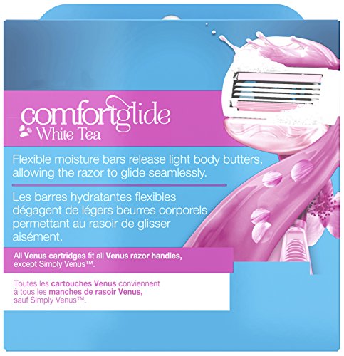Gillette Venus Comfortglide Women's Razor Blade Refills, White Tea, 6 Count, Womens Razors / Blades