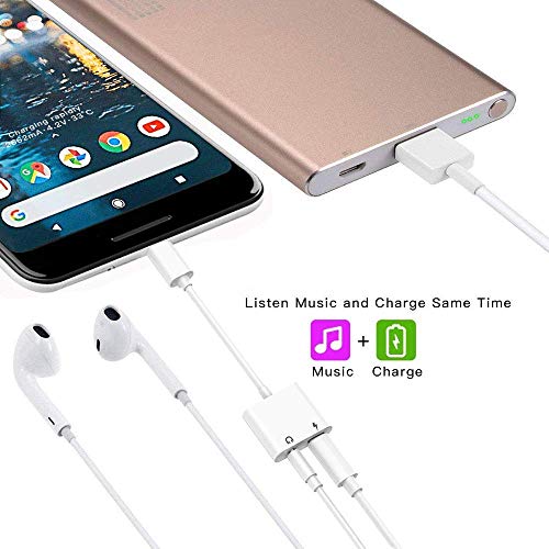 2 in 1 USB C to 3.5mm Adapter, Type C to 3.5mm Headphone Jack and Charging Adapter Compatible with Google Pixel 2/2XL/3/3XL Essential HTC U11 LG G6/V20