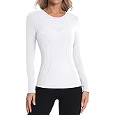 ATTRACO Long Sleeve Workout Tops for Women Zip Up Seamless Athletic Base Layer High Neck Thermal Tops