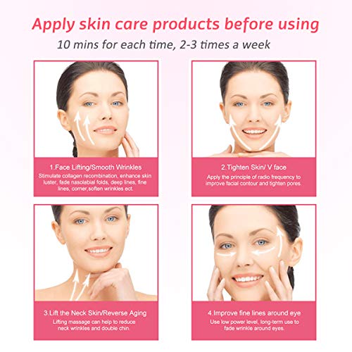 Skin Tightening Machine 5 in 1 Beauty Device EMS for Facial Lifting, Anti-Aging, Wrinkle Remover (white)