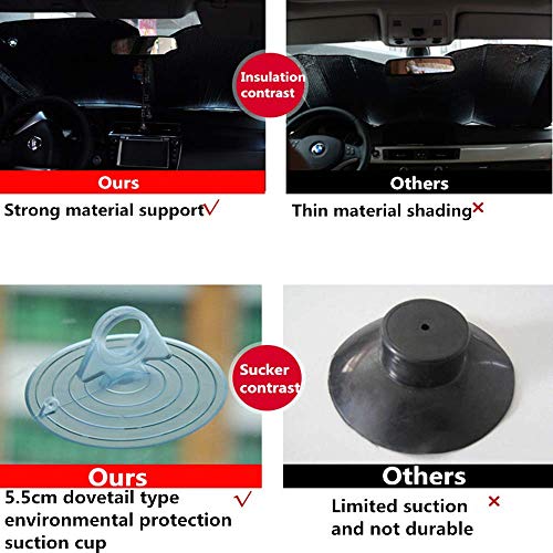 MCBUTY Windshield Sun Shade for Car Pink Thicken 5-Layer UV Reflector Auto Front Window Sunshade Visor Shield Cover and Keep Your Vehicle Cool(55" × 27.5")