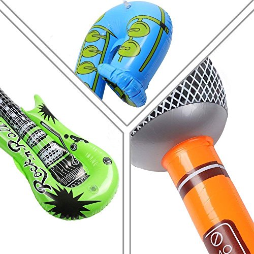 image for Wenosda 6pcs Inflatables Guitar Saxophone Microphone Beth Keyboard Mus