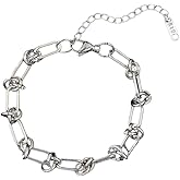 Pierced Owl Stainless Steel Ball Knot Chain Bracelet