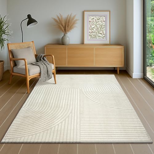 the carpet Everest - Moderner Kurzflor Teppich Hoch-Tief-Struktur, 3D-Effekt, weiche Oberfläche und hohe Flordichte, ideal für Wohnzimmer & Schlafzimm