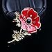 Yavona Enamel Red Crystal Flowers Poppy Brooches for Women Soldier Remembrance Days Gifts Poppy Pins