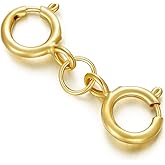 10K Gold Clasp Double Lobster Clasp Necklace Extender Clasp Bracelet Extension Connector for DIY Necklace Bracelet Jewelry Making(Style 11)
