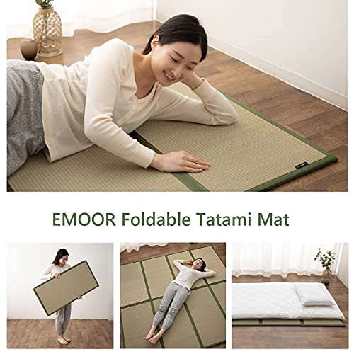EMOOR Japanese Tatami Mat Twin (39x79in) Natural Rush Grass (Undyed