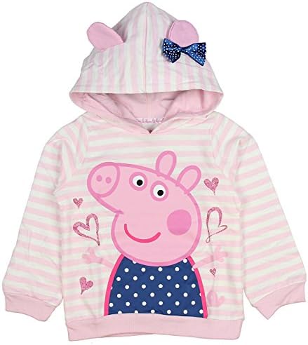 Happy Thread Peppa Pig Little Girls Toddler Lightweight Pullover Hoodie (2T)