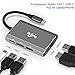 USB-C Hub to HDMI Multiport Adapter - ikling USB Type C Adapter with USB C/F Charging Port, 4K HDMI, 3 USB 3.0 Ports Compatible MacBook Pro 2015/16/17/18, New iPad Pro and More USB C Devices – Grey