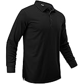 DEHORU Men Polo Shirts Long Sleeve Moisture Wicking Dry Fit Performance Tactical Shirt Collared Casual Golf Tennis Shirt