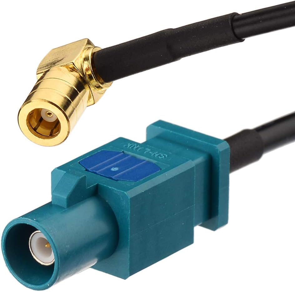 Eightwood DAB Radio Cable Fakra to SMB Adapter Cable Fakra Z Male to SMB female Adapter Cable 15cm RG174 2pcs for DAB Aerial Radio Stereo Receiver Tuner - Image 3