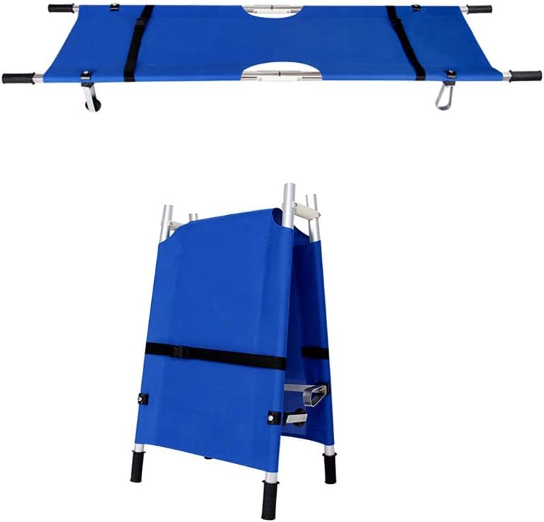 CHAONAO Blue Medical Stretcher, Lightweight Folding Patient First Aid Rescue Stretcher with Pulley,Stainlesssteel
