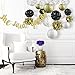 Happy New Year Party Decorations Black White Gold Tissue Paper Pom Pom Paper Lanterns for Great Gatsby Decorations/ New Year's Eve Party /Birthday Decorations/Bridal Shower Decorations
