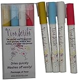 Vino Scribo Wine Glass Marking Pens- Personalize your party! Top Seller! (Gold Red White Blue)