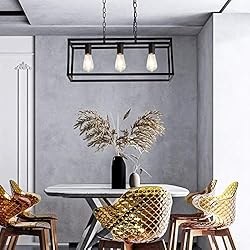 LIGOTFIRE Modern Chandeliers Rectangle Black 3