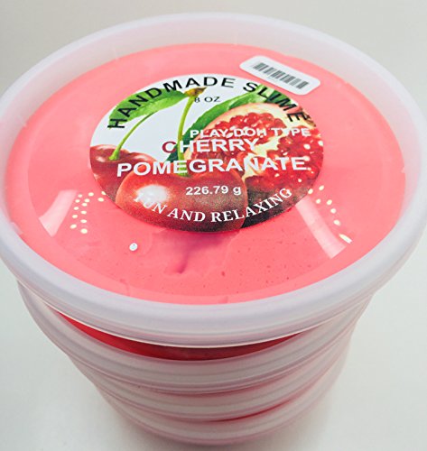 Handmade Slime cherry pomegranate scented play doh type 8 Oz container **others sizes available