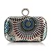 Fit & Wit Sequined Bead Wedding Evening Party Clutch Handbag Purses - Blue