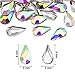 TecUnite 100 Pieces Flatback Water Drop Rhinestones Nail Art Rhinestones Glass Stones 3D Nail Jewelry Accessories, 5 x 8 mm (Crystal AB and Clear)