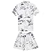 Boy Hawaiian Aloha Luau Shirt and Shorts 2 Piece Cabana Set In White Map and Surfer 8,XL