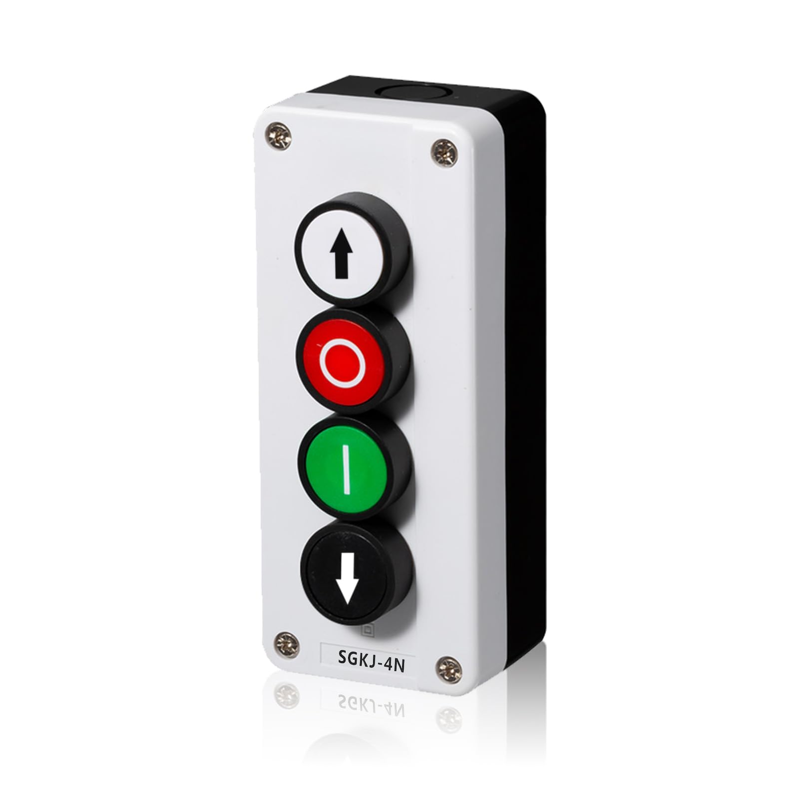 Push Button Station, Durable Self-Recovery Up Down Switch with Start and Stop Button, Momentary Switch Box for Roller Door Truck Tail Lift, SGKJ-4N, ABS Material, for Industrial Use
