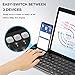 iClever Bluetooth Keyboard - Rechargeable Multi-Device Wireless Keyboard with Aluminium Alloy Housing and Phone Holder, Universal Bluetooth Keyboard for Tablet Android iOS Windows