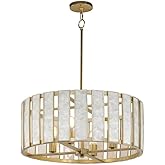 Maxim 12804CZNAB Miramar Pendant, 4-Light 240 Total Watts, Capiz/Natural Aged Brass