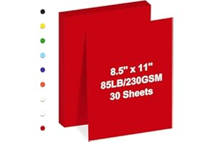 FLIPPED Cardstock 8.5" x 11 ", Cardstock Paper 85 lb/230 gsm,Red Card Stock for Printer,Drawing,Gift tags,Invitations, Cards etc (Red, 30 Sheets)