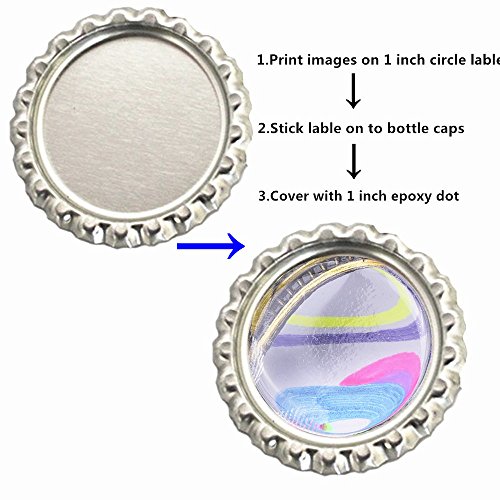 IGOGO 200 PCS Clear Epoxy Stickers Adhesive Seal Bottle Cap and