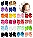 20 Pcs 6 or 8 Inch Large Solid Bow Hairpin Girls Bows With Rope or Clip Hair Bows (658)