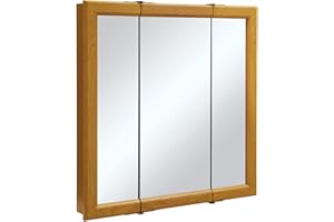 Design House 30 Inch Claremont Bathroom Medicine Cabinet, Wall Mounted, Mirror, Oak, 545301-HOK