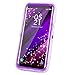 Galaxy S8 Plus Case, Dexnor Glitter 3D Bling Sparkle Flowing Liquid Case Transparent 3 in 1 Shockproof TPU Silicone Core + PC Frame Case Cover for Samsung Galaxy S8 Plus - Purple
