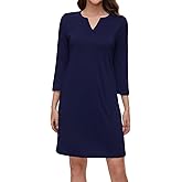 Lightbare Women’s 3/4 Sleeve Dress with Pockets UPF 50+ Casual Sun Dress Breathable Quick Dry for Beach Hiking Outdoors Party