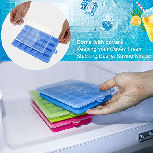 TedGem Silikon Eiswürfelform, 3 Stück Eiswürfel Silikonformen, Eiswürfelbereiter Ice Tray Ice Cube 24 Fach Eiswürfel Box… – Bild 5