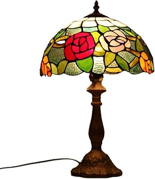 2020 Tulpe Blume Glasmalerei Lampe Verzinkt Basis Kreative Studie Schlafzimmer Lesen Augenfarbe Glas Tischlampe Wohnzimmer Bar Led Tischlampe Amazon De Kuche Haushalt