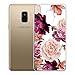 Galaxy J6 2018 Case, Galaxy J6 Case with Flowers BAISRKE Slim Shockproof Clear Floral Pattern Soft Flexible TPU Back Cove for Samsung Galaxy J6 2018/J600 [Purple Flowers]