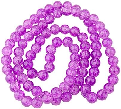Pandahall 1 Strand 31.4" Crackle Glass Beads Strands Round Beads (10mm, BlueViolet)