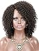 Kalyss Brown Afro Kinky Curly Wigs for Women Premium Synthetic Hair Wig Curved Side Parted Natural Looking Hair Wigs for Women